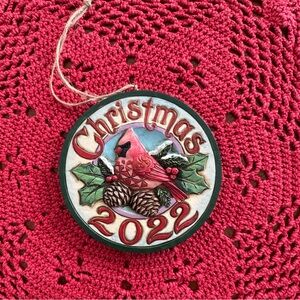 Jim Shore Red and Green Cardinal Ornament